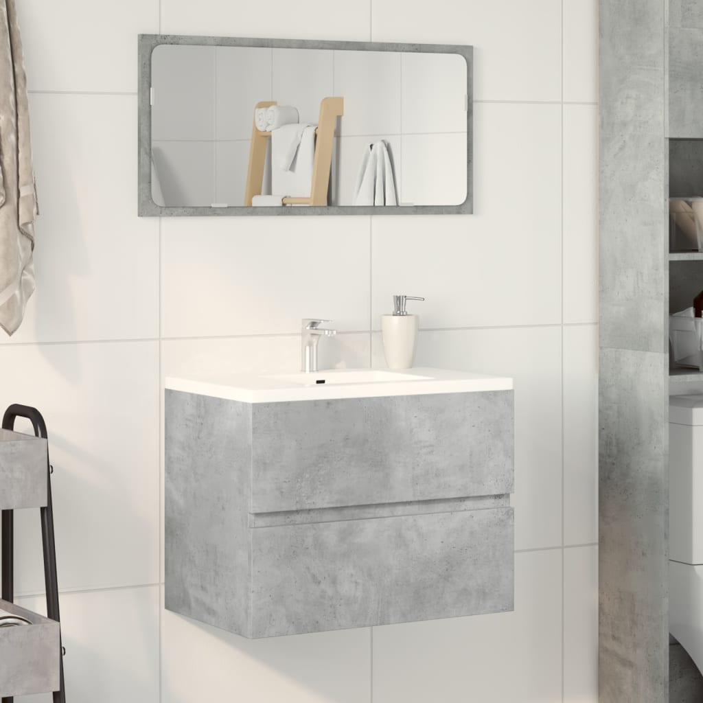 vidaXL Armadietto da Bagno Grigio Cemento 60x38,5x45cm in Truciolato