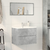 vidaXL Armadietto da Bagno Grigio Cemento 60x38,5x45cm in Truciolato