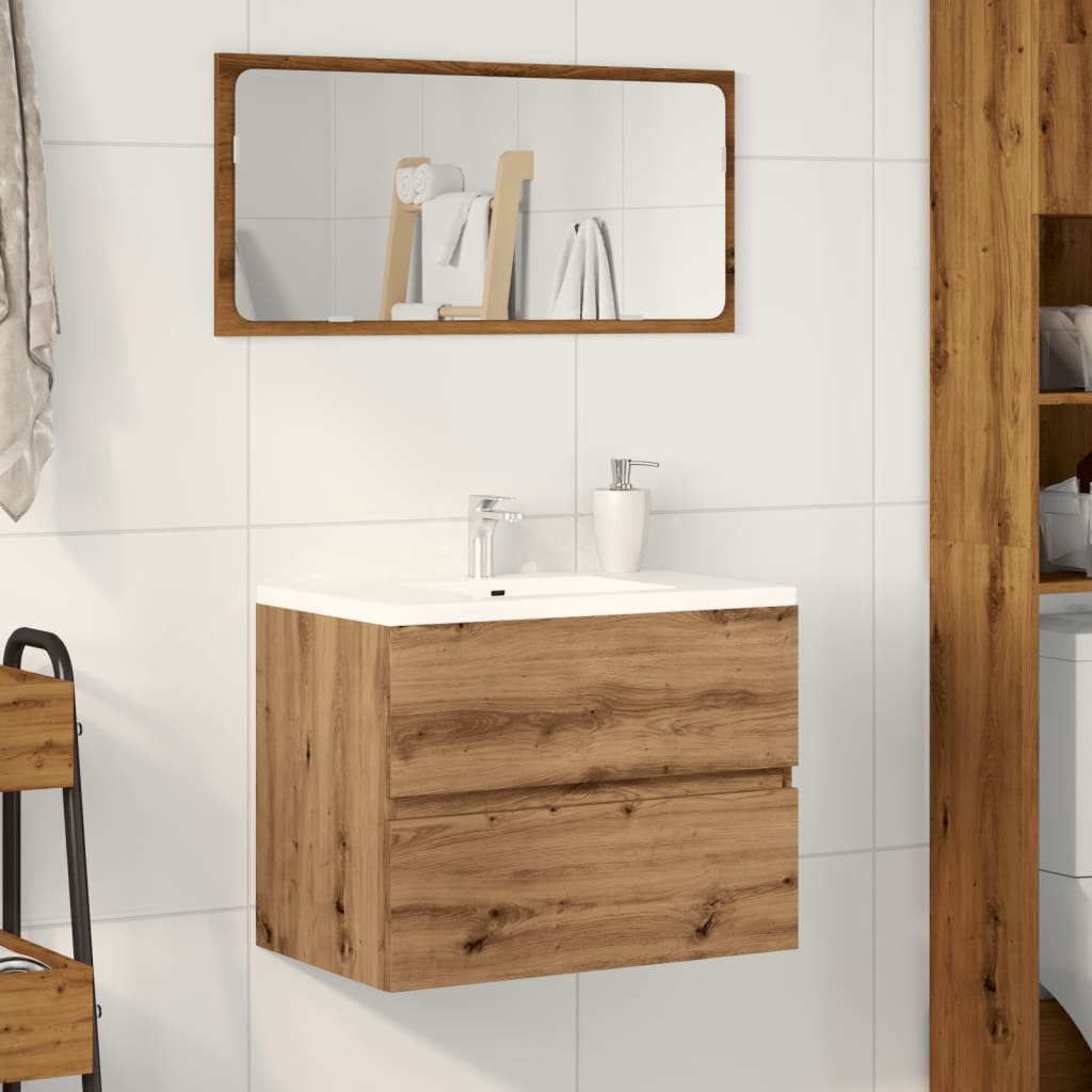 Mobiletto da Bagno Rovere Artigianale 60x38,5x45 cm Truciolato