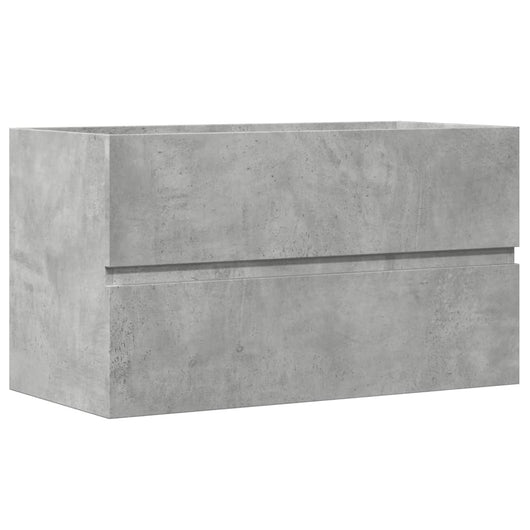 Mobile Lavabo-Armadietto da bagno Grigio Cemento 90x38,5x45 cm in Legno Multistrato 972057