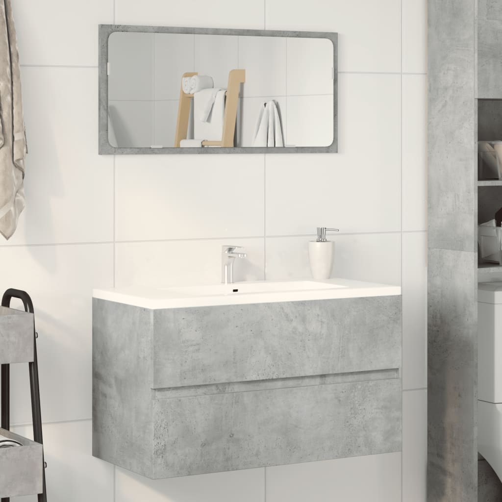 Mobile Lavabo Grigio Cemento 90x38,5x45 cm in Legno Multistrato 856248