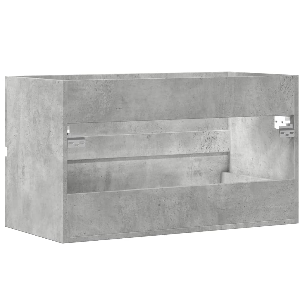 Mobile Lavabo-Armadietto da bagno Grigio Cemento 90x38,5x45 cm in Legno Multistrato 972057