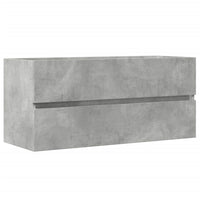 Mobile Lavabo-Armadietto da bagno Grigio Cemento 100x38,5x45cm in Legno Multistrato 448827