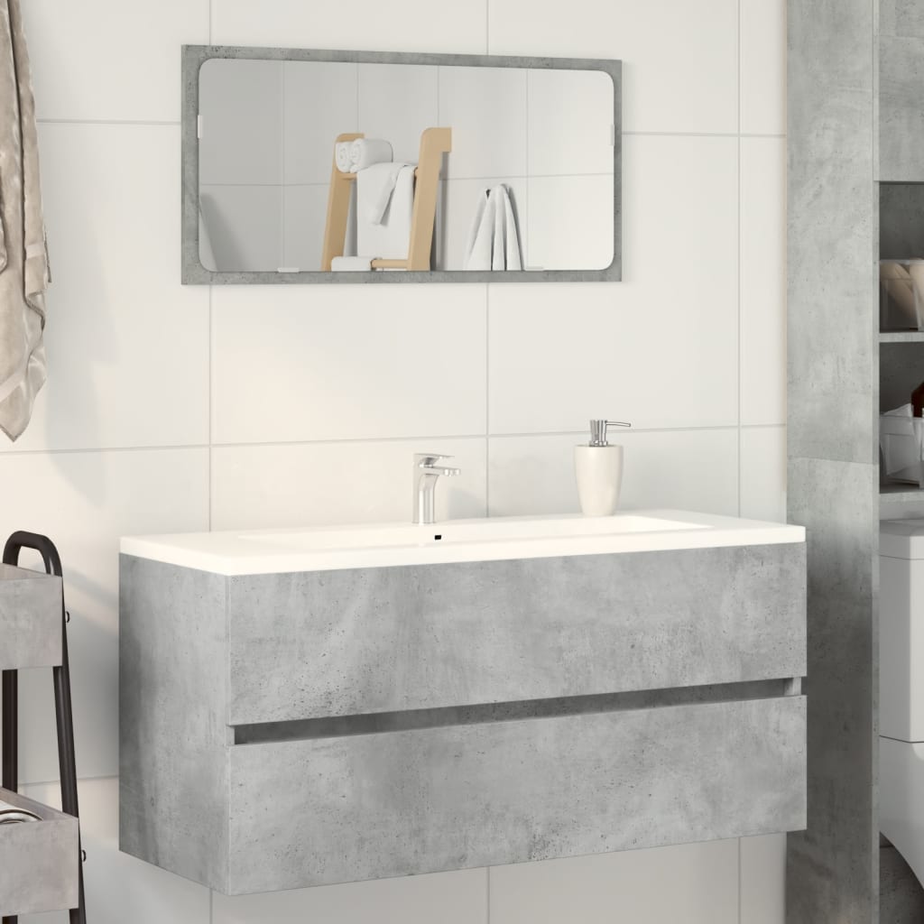 Mobile Lavabo Grigio Cemento 100x38,5x45cm in Legno Multistrato