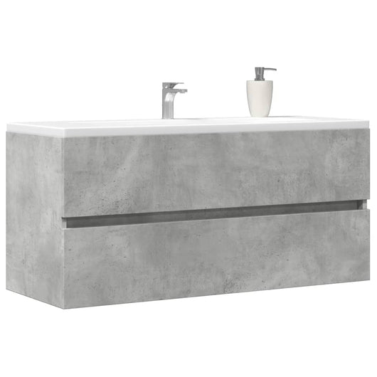 Mobile Lavabo-Armadietto da bagno Grigio Cemento 100x38,5x45cm in Legno Multistrato 448827