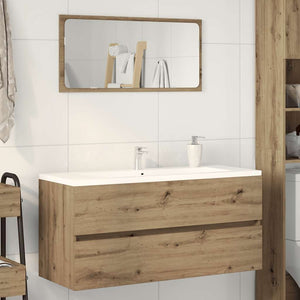 Mobile Lavabo-Armadietto da bagno Rovere Artigianale 100x38,5x45 cm Multistrato