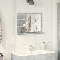 Armadietto a Specchio da Bagno Grigio Cemento 60x10,5x45 cm 856254