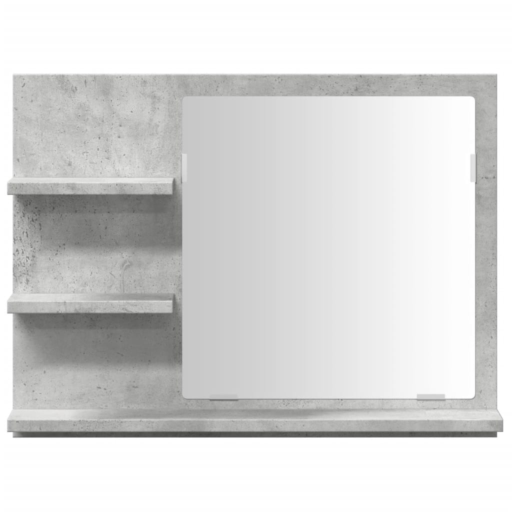 Armadietto a Specchio da Bagno Grigio Cemento 60x10,5x45 cm 856254