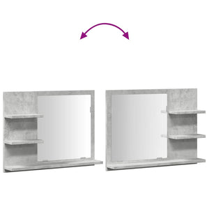 Armadietto a Specchio da Bagno Grigio Cemento 60x10,5x45 cm 856254
