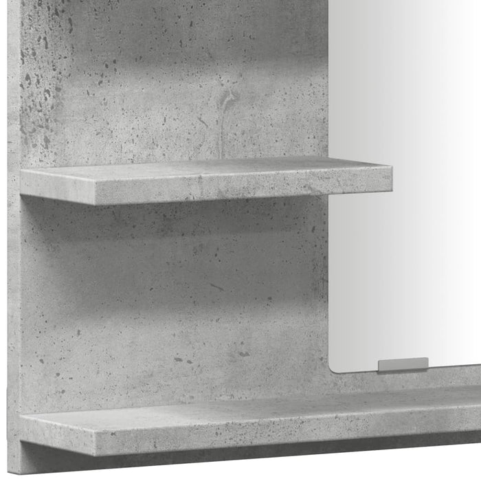 Armadietto a Specchio da Bagno Grigio Cemento 60x10,5x45 cm 856254