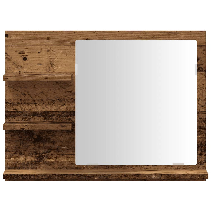 Armadietto a Specchio da Bagno Legno Vecchio 60x10,5x45 cm 856255