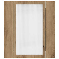 Mobile Bagno Specchio LED-Armadietto a Specchio da Bagno Rovere 40x12x45 cm Multistrato