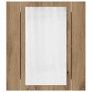 Mobile Bagno Specchio LED-Armadietto a Specchio da Bagno Rovere 40x12x45 cm Multistrato