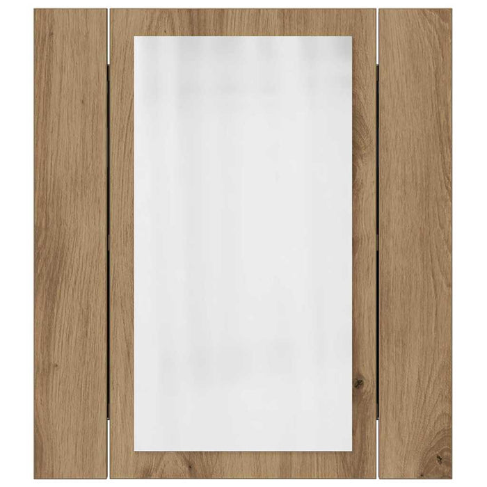 Mobile Bagno Specchio LED-Armadietto a Specchio da Bagno Rovere 40x12x45 cm Multistrato