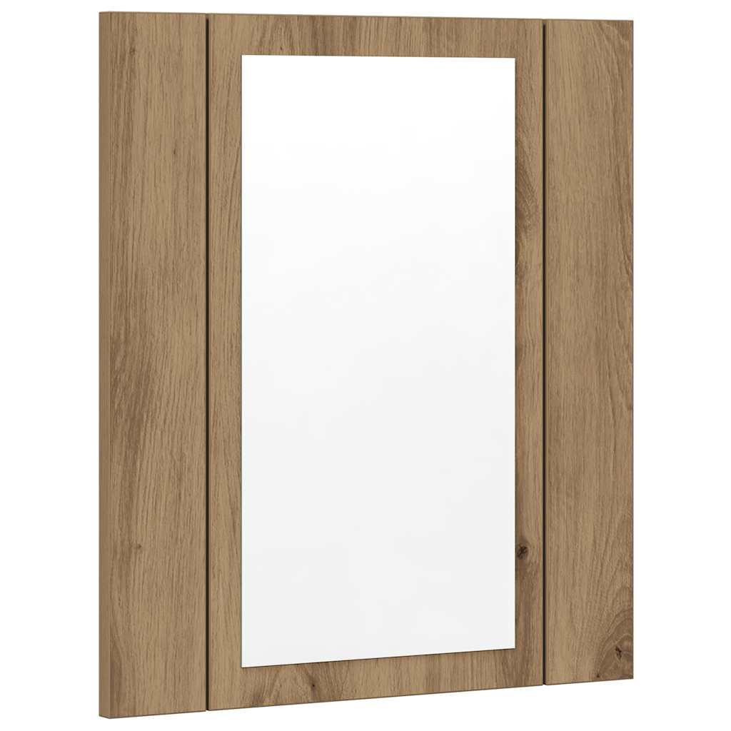 Mobile Bagno Specchio LED Rovere 40x12x45 cm Multistrato 856280
