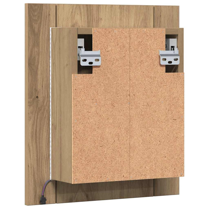 Mobile Bagno Specchio LED Rovere 40x12x45 cm Multistrato 856280
