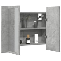 Mobile con Specchio Grigio Cemento 60x12x45cm Legno Multistrato 856281