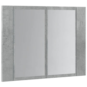 Mobile con Specchio Grigio Cemento 60x12x45cm Legno Multistrato 856281