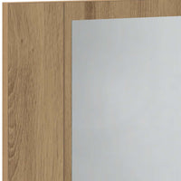 Mobile Specchio LED Rovere Artigianale 60x12x45 cm Multistrato 856283
