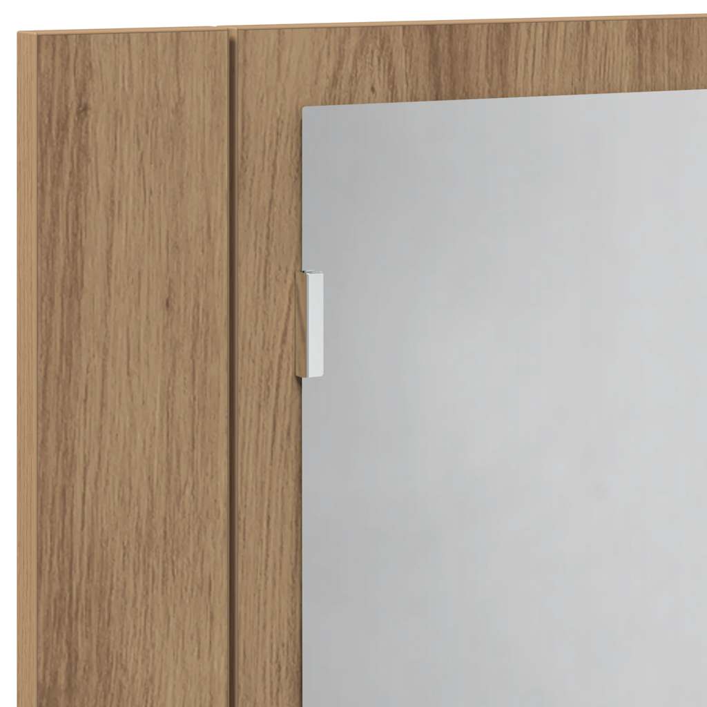vidaXL Mobile Specchio LED Rovere Artigianale 60x12x45 cm Multistrato