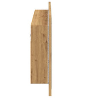 Mobile Specchio LED Rovere Artigianale 90x12x45 cm Multistrato