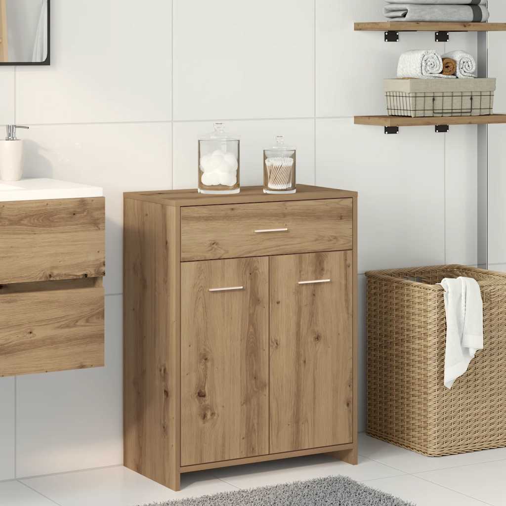 Armadietto Bagno Rovere 60x33x80 cm Legno tecnico 856288