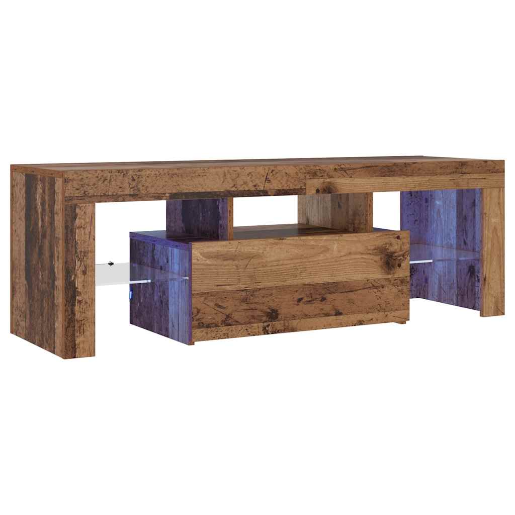 Mobile Porta TV con LED-Mobile per TV-Credenza TV Legno Antico 120x36,5x40 cm Multistrato