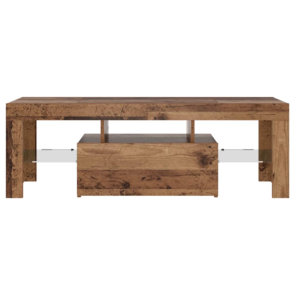 Mobile Porta TV con LED-Mobile per TV-Credenza TV Legno Antico 120x36,5x40 cm Multistrato