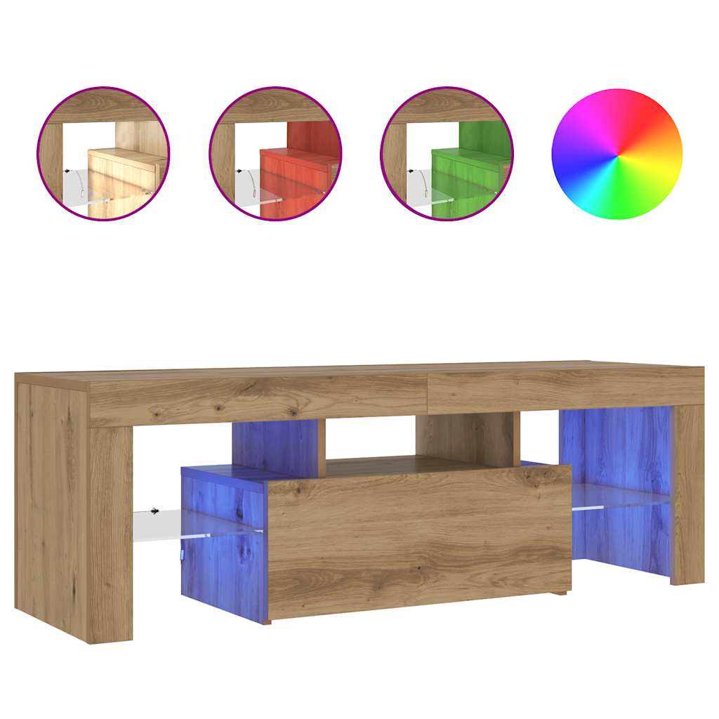 Mobile Porta TV con LED-Mobile per TV-Credenza TV Artigianale 200x25x44 cm Multistrato