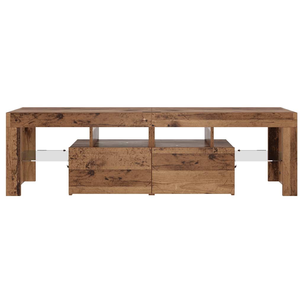 Mobile Porta TV con LED-Mobile per TV-Credenza TV Legno Antico 140x36,5x40 cm Multistrato