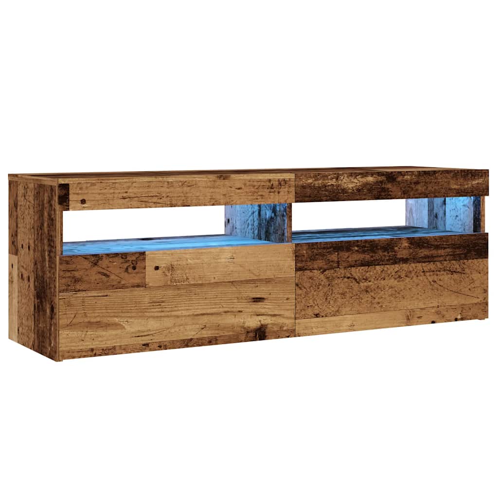 Mobile Porta TV con LED-Mobile per TV-Credenza TV Legno Antico 120x35x40 cm Multistrato 469789