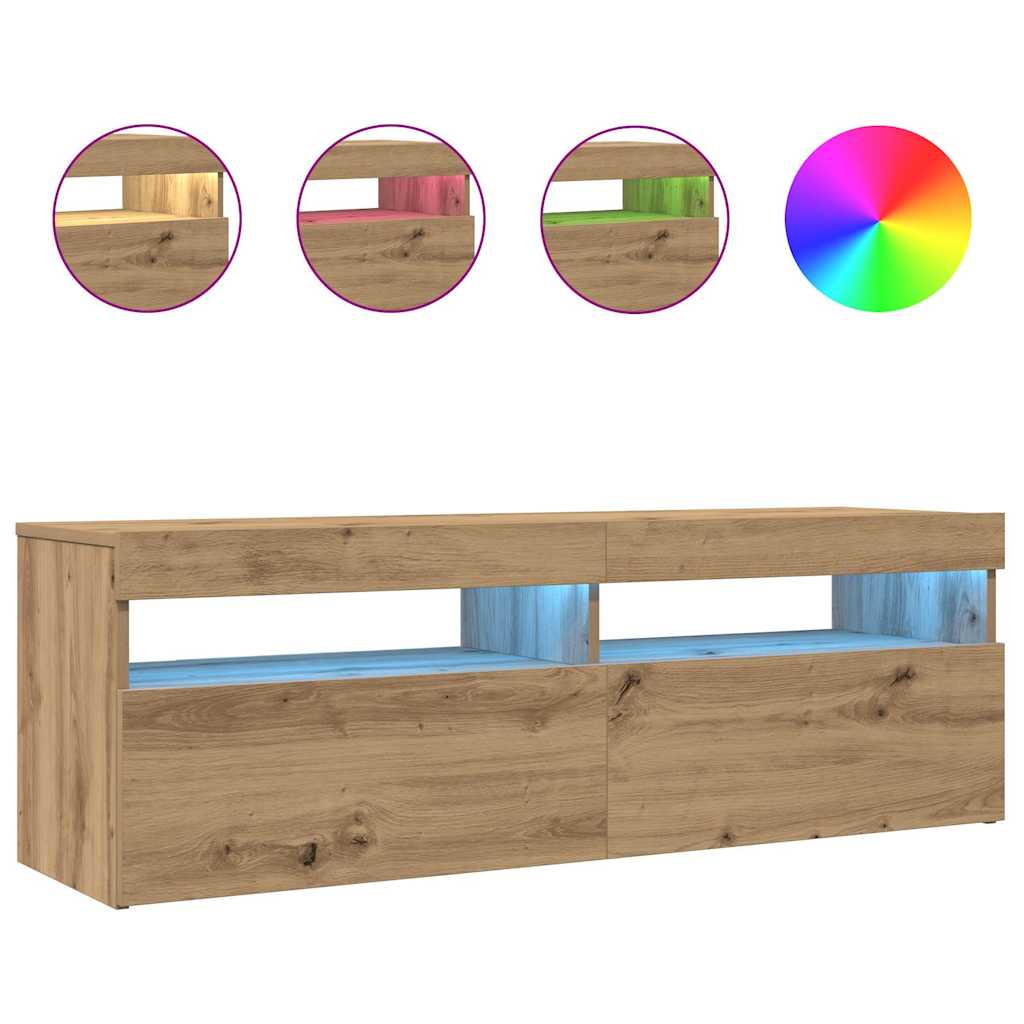 Mobile Porta TV con LED-Mobile per TV-Credenza TV Artigianale 120x35x40 cm Multistrato 307568
