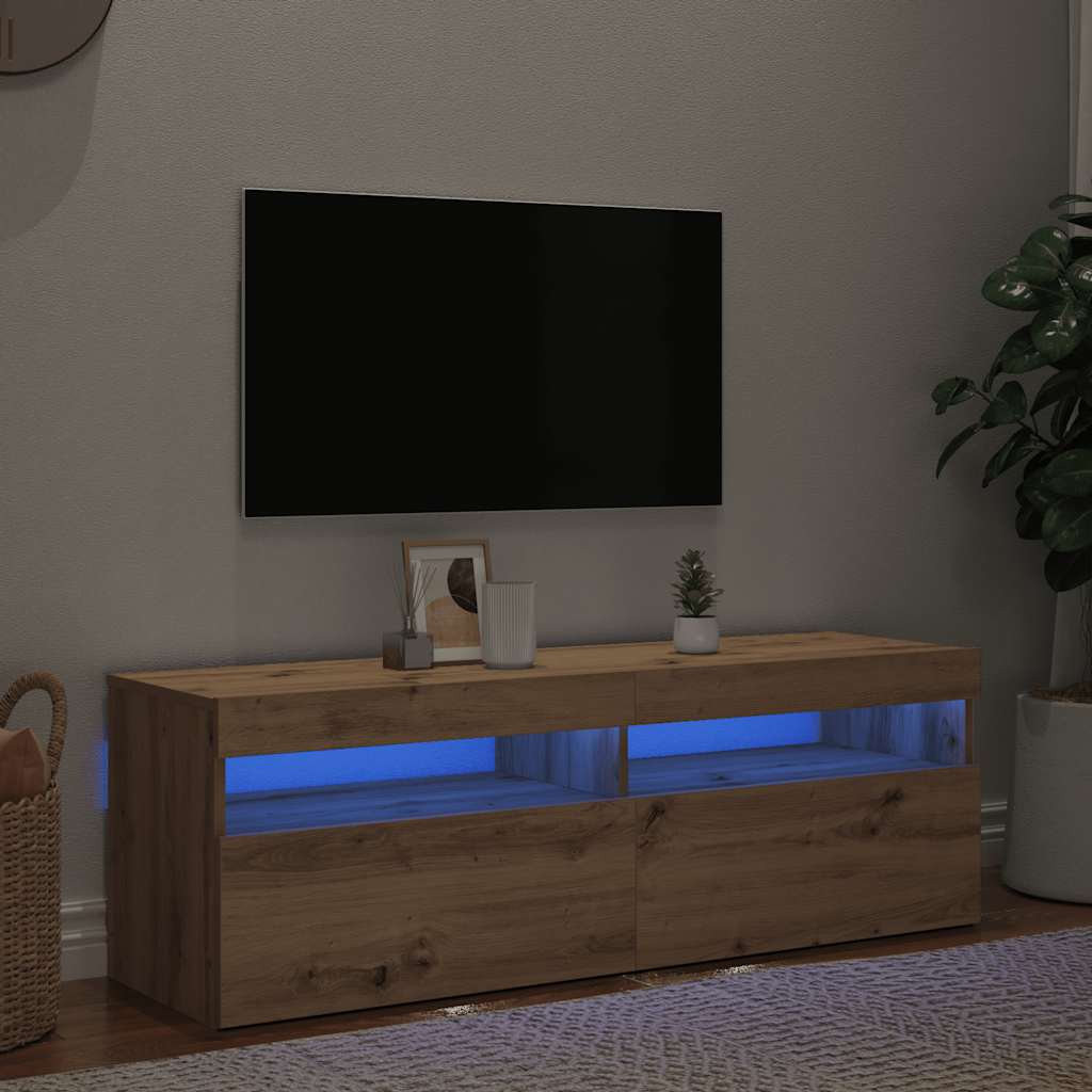 Mobile Porta TV con LED-Mobile per TV-Credenza TV Artigianale 120x35x40 cm Multistrato 307568