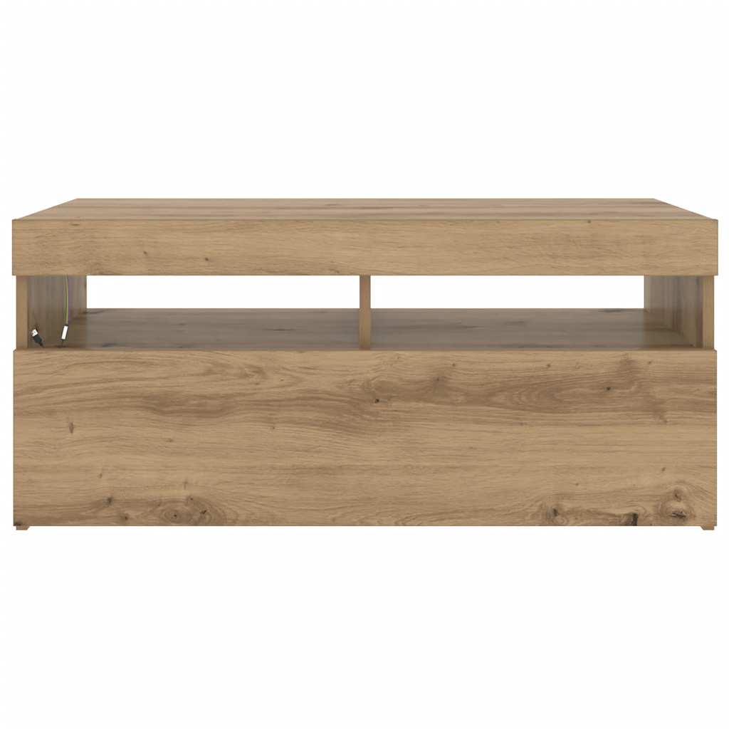 Mobile Porta TV con LED-Mobile per TV-Credenza TV Artigianale 90x35x40 cm Multistrato 972527