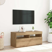 Mobile Porta TV con LED-Mobile per TV-Credenza TV Artigianale 90x35x40 cm Multistrato 972527