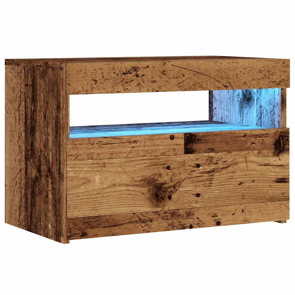 Mobile Porta TV con LED-Mobile per TV-Credenza TV Legno Antico 60x35x40 cm Multistrato