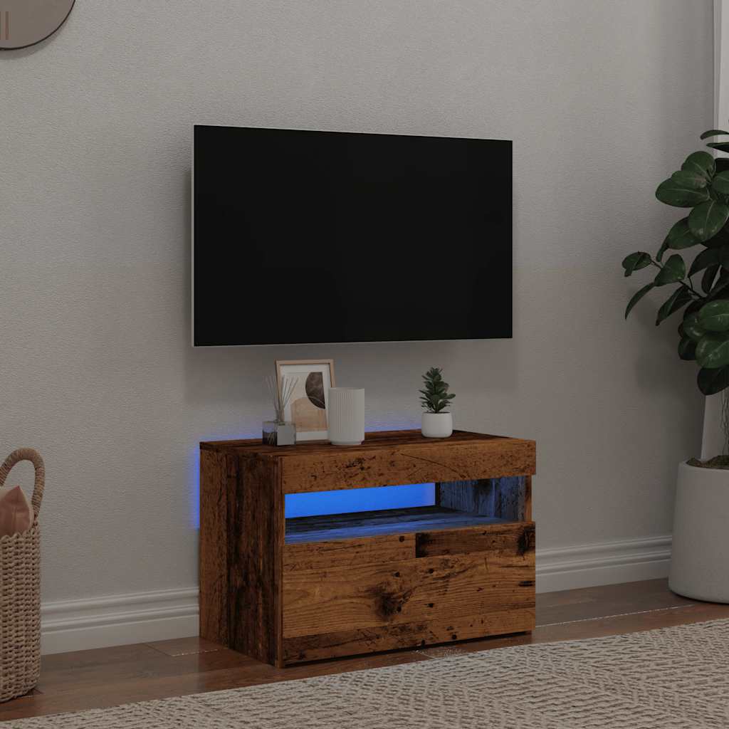 Mobile Porta TV con LED-Mobile per TV-Credenza TV Legno Antico 60x35x40 cm Multistrato