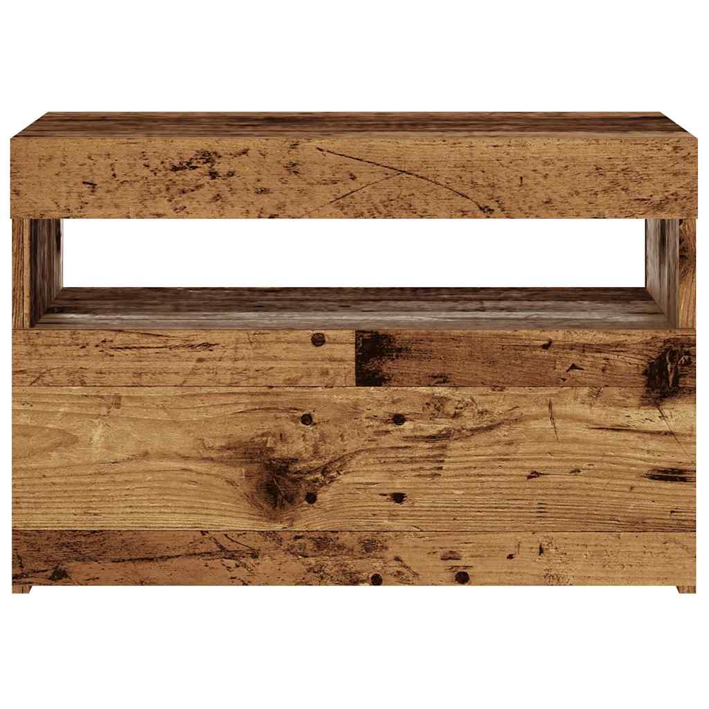 Mobile Porta TV con LED-Mobile per TV-Credenza TV Legno Antico 60x35x40 cm Multistrato