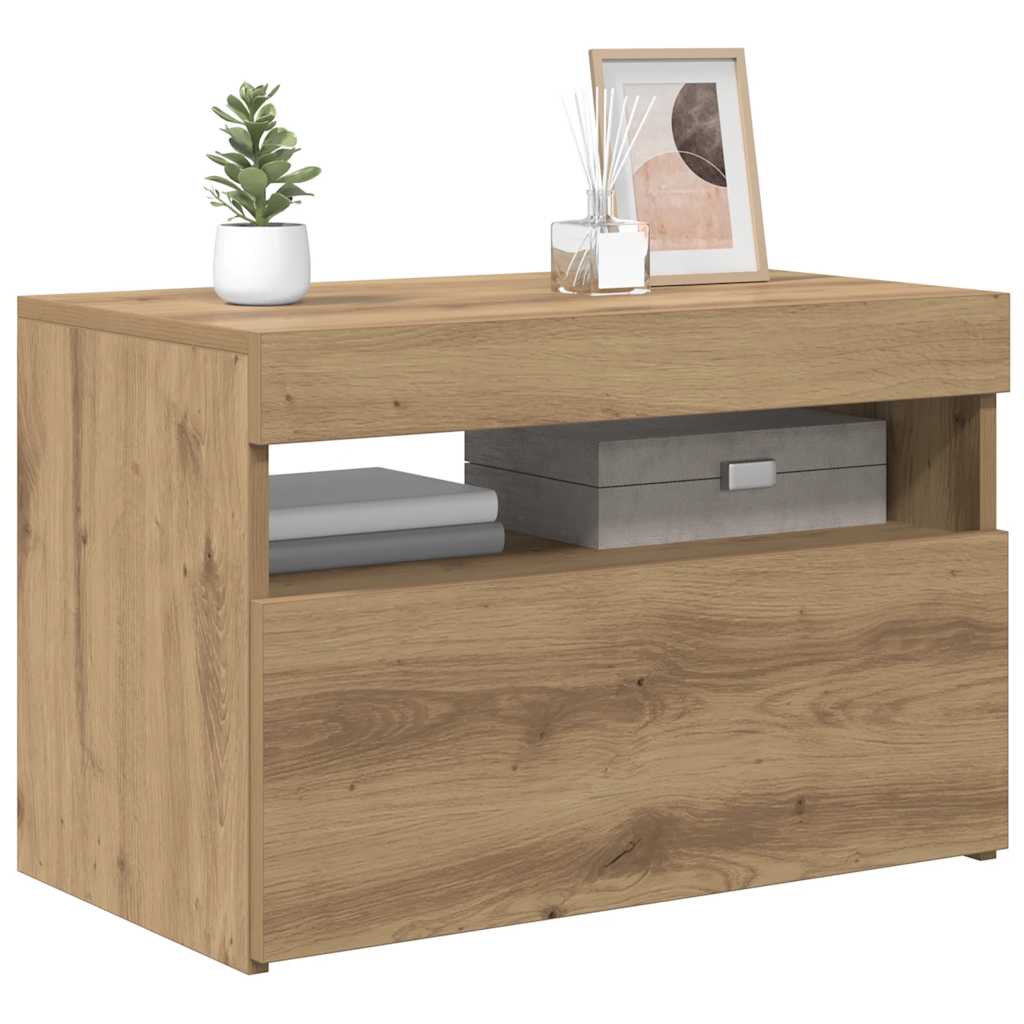 Mobile Porta TV con LED-Mobile per TV-Credenza TV Artigianale 60x35x40 cm Multistrato