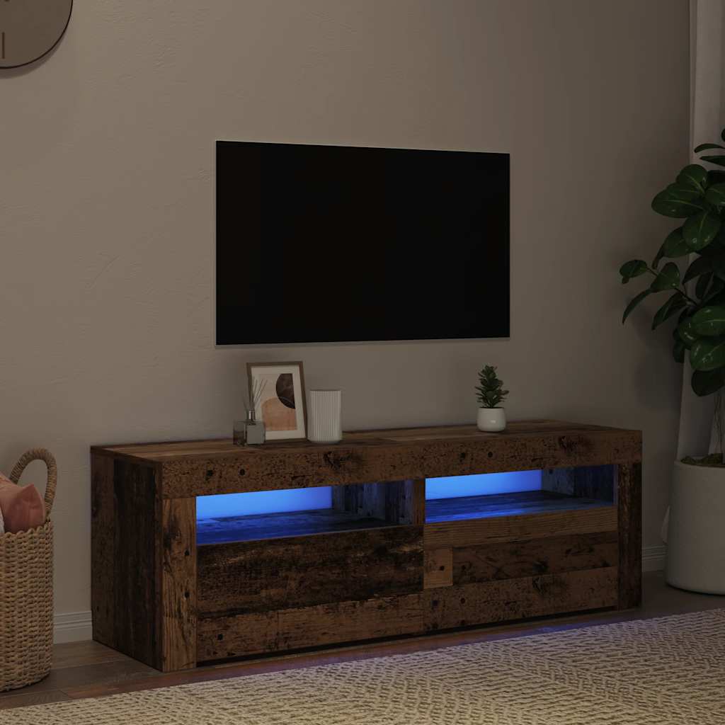 Mobile Porta TV con LED-Mobile per TV-Credenza TV Legno Antico 120x35x40 cm Multistrato 999788