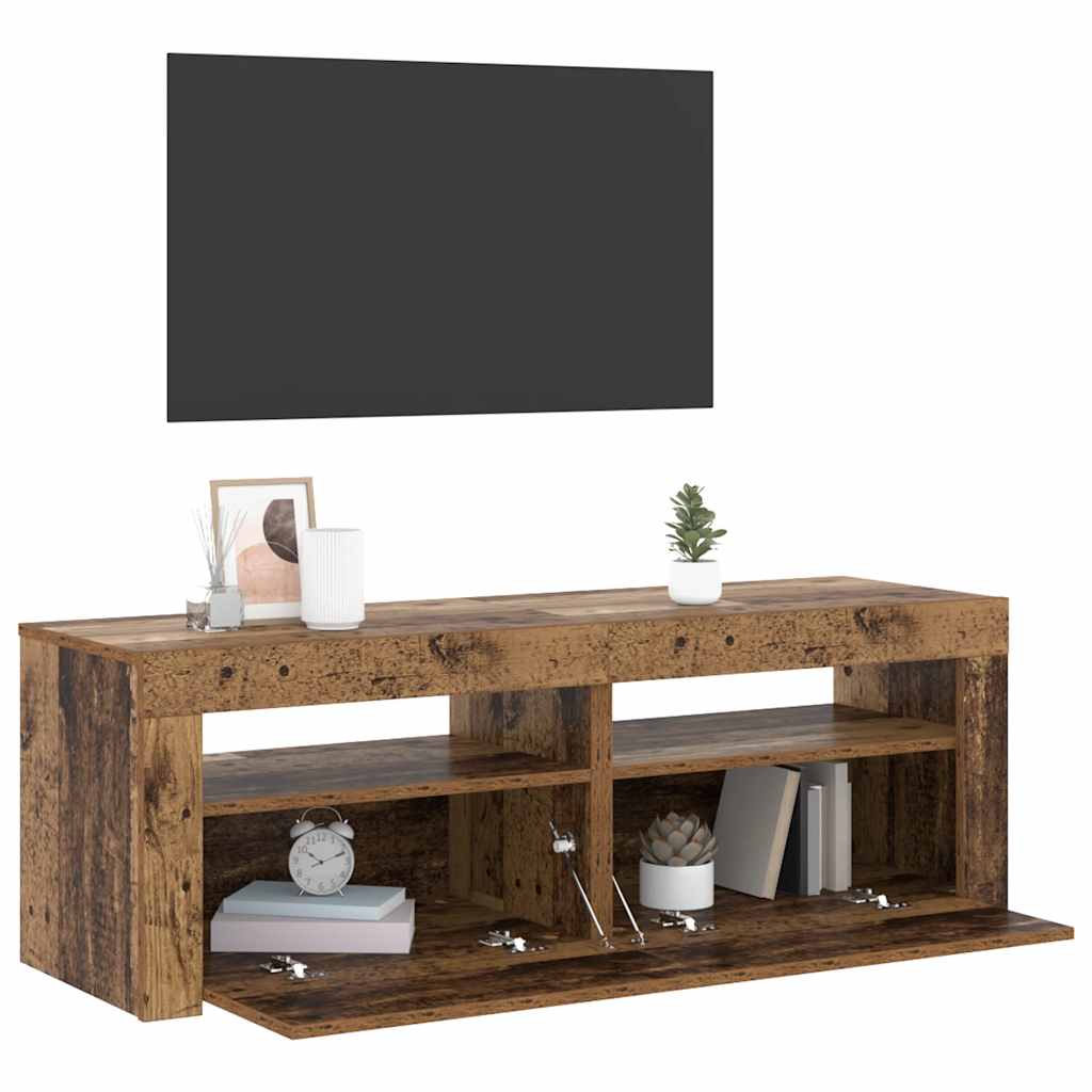 Mobile Porta TV con LED-Mobile per TV-Credenza TV Legno Antico 120x35x40 cm Multistrato 999788