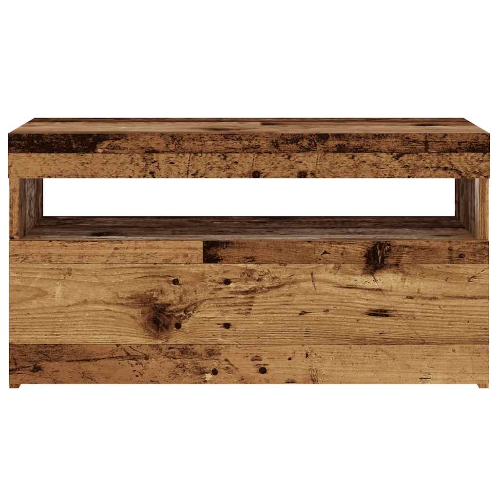 Mobile Porta TV con LED-Mobile per TV-Credenza TV Legno Antico 75x35x40 cm Multistrato