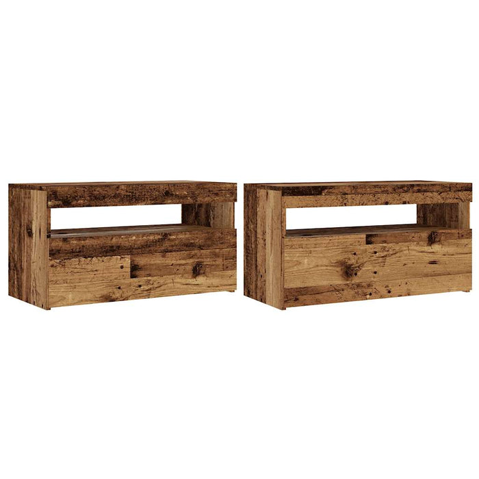 Mobili Porta TV con LED 2 pz Legno Antico in Legno Multistrato 856316