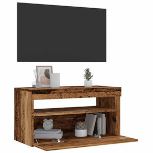 Mobili Porta TV con LED 2 pz Legno Antico in Legno Multistrato 856316