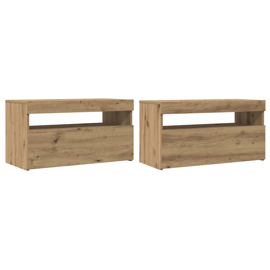 Mobile Porta TV con LED-Mobile per TV-Credenza TV Artigianale 75x35x40 cm Multistrato