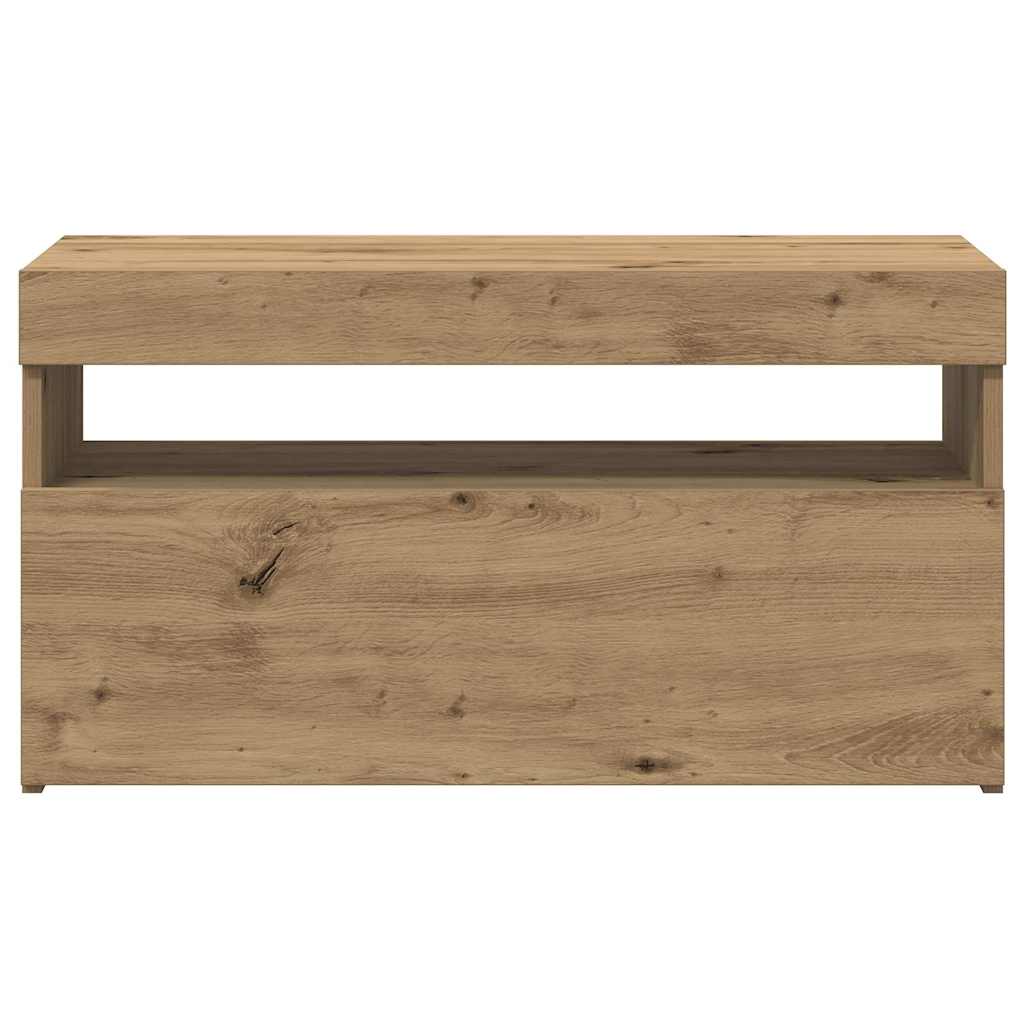 Mobile Porta TV con LED-Mobile per TV-Credenza TV Artigianale 75x35x40 cm Multistrato