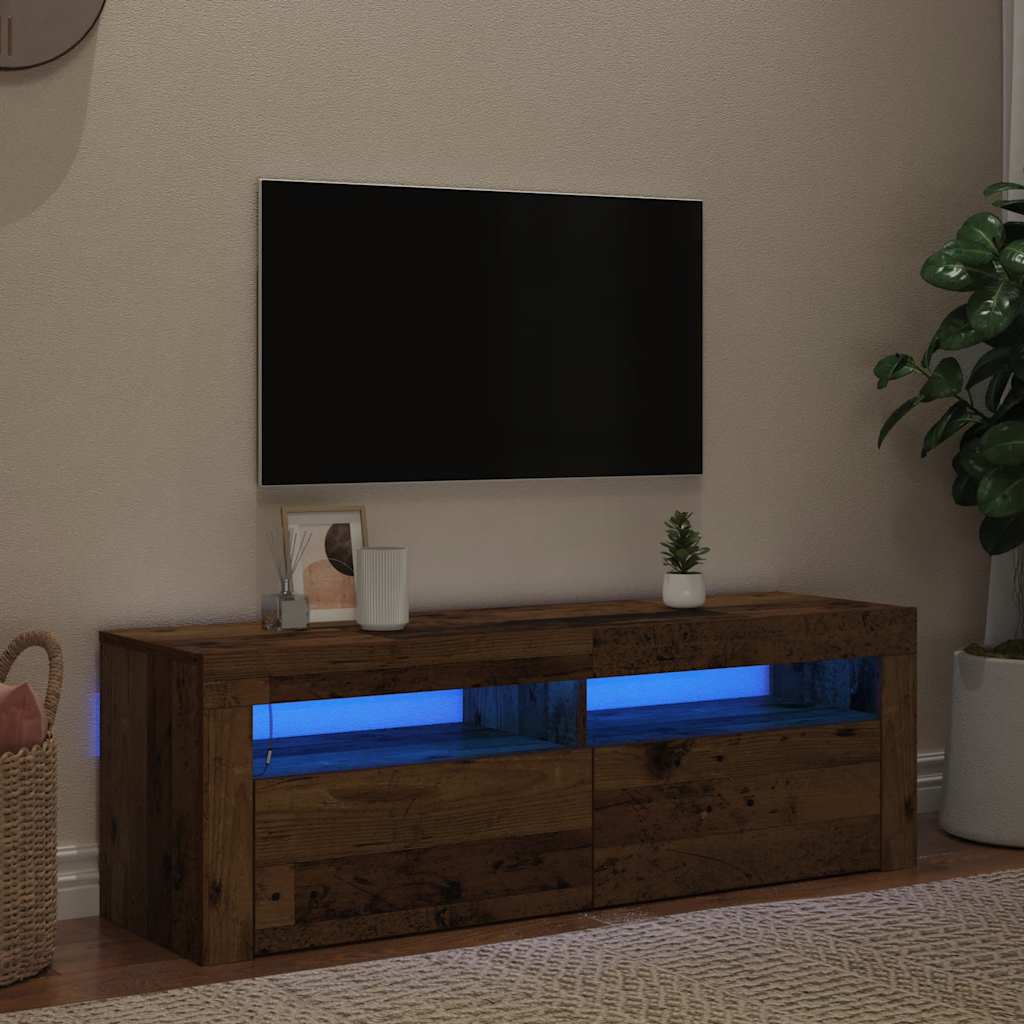 Mobile Porta TV con LED-Mobile per TV-Credenza TV Legno Antico 120x35x40 cm Multistrato 697301