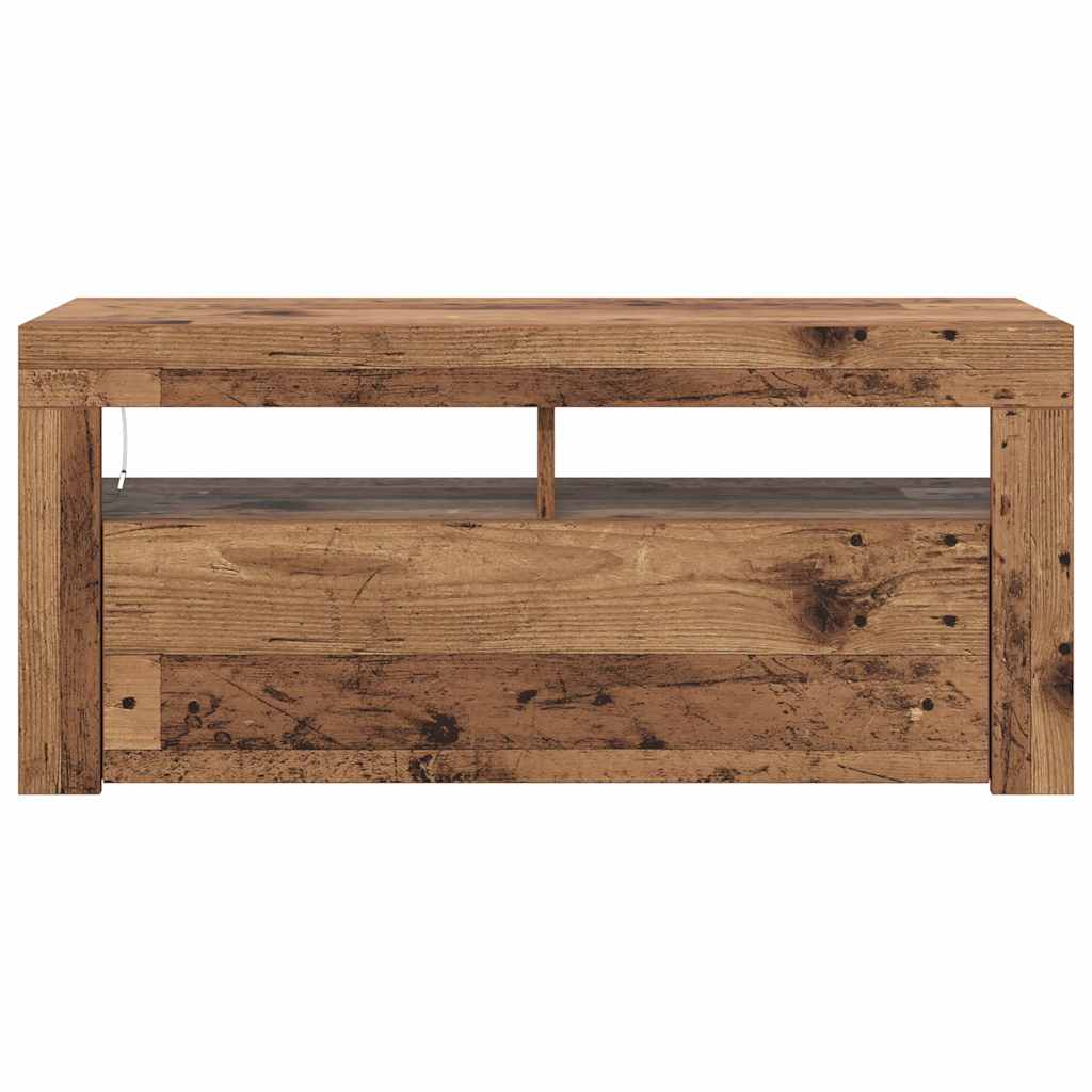 Mobile Porta TV con LED-Mobile per TV-Credenza TV Legno Antico 90x35x40 cm Multistrato 200014
