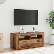 Mobile Porta TV con LED-Mobile per TV-Credenza TV Legno Antico 90x35x40 cm Multistrato 200014