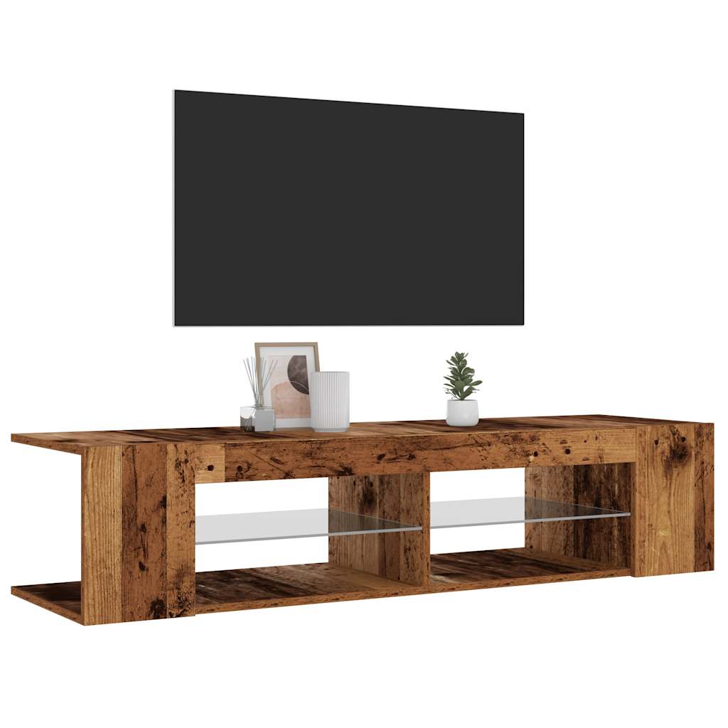 Mobile Porta TV con LED-Mobile per TV-Credenza TV Legno Antico 135x39x30 cm Truciolato